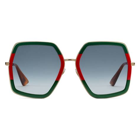 gucci sunglasses green and red frame|gucci 56mm square sunglasses.